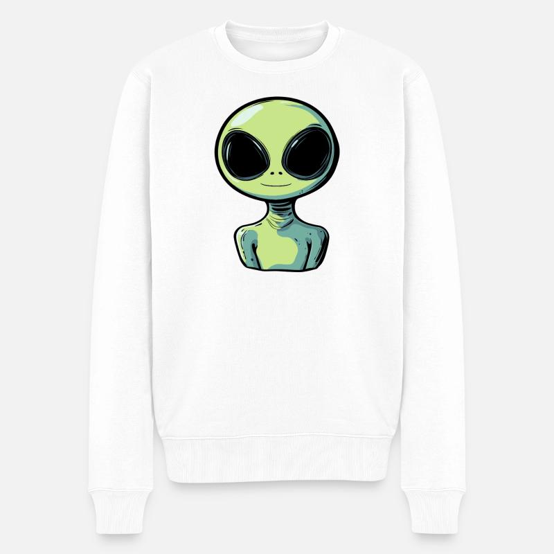 Alien Marsianer - Männer Premium Bio Pullover - Weiß
