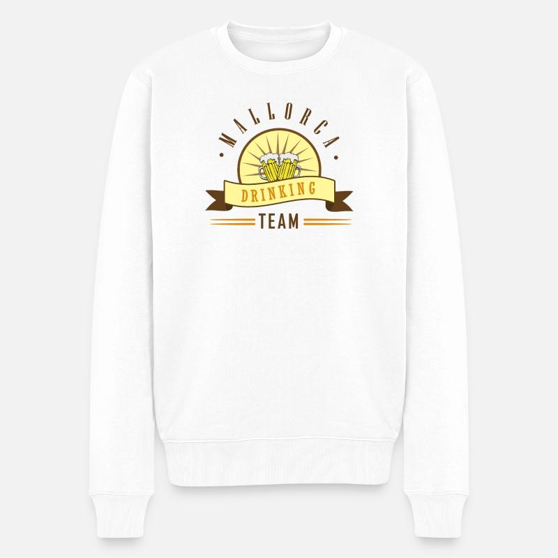 Biertrinker Team Logo Motiv - Männer Premium Bio Pullover - Weiß