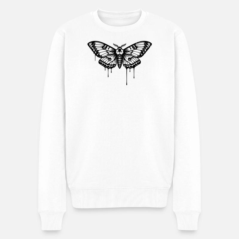 Tatouage de papillon de nuit - Pull Premium bio Homme - blanc