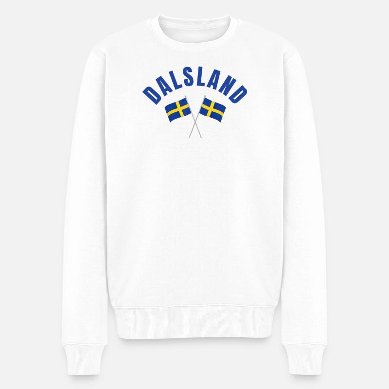 Drapeaux suédois du Dalsland - Pull Premium bio Homme - blanc