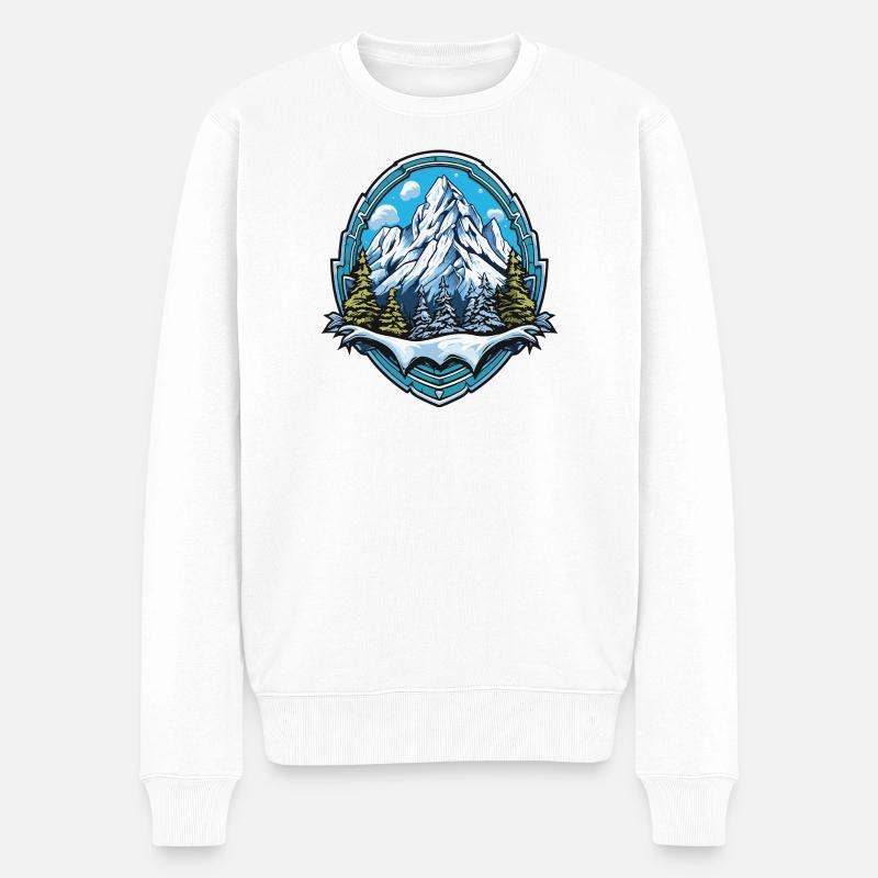 Berge Gebirge - Männer Premium Bio Pullover - Weiß