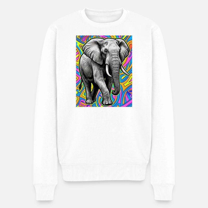 éléphant - Pull Premium bio Homme - blanc