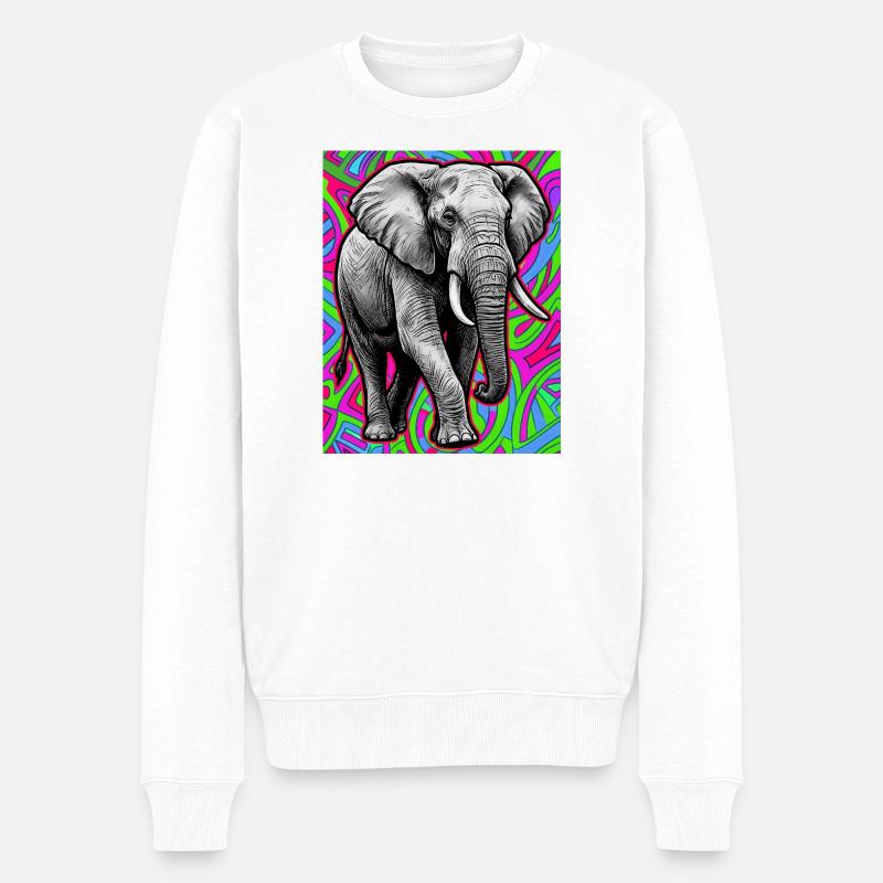 éléphant - Pull Premium bio Homme - blanc