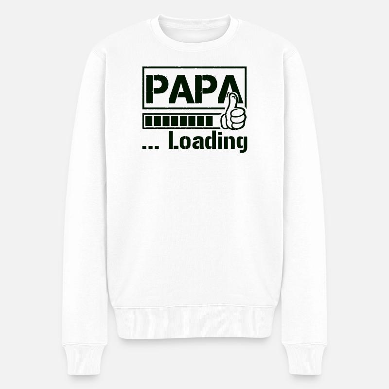 papa_loading_1 - Männer Premium Bio Pullover - Weiß