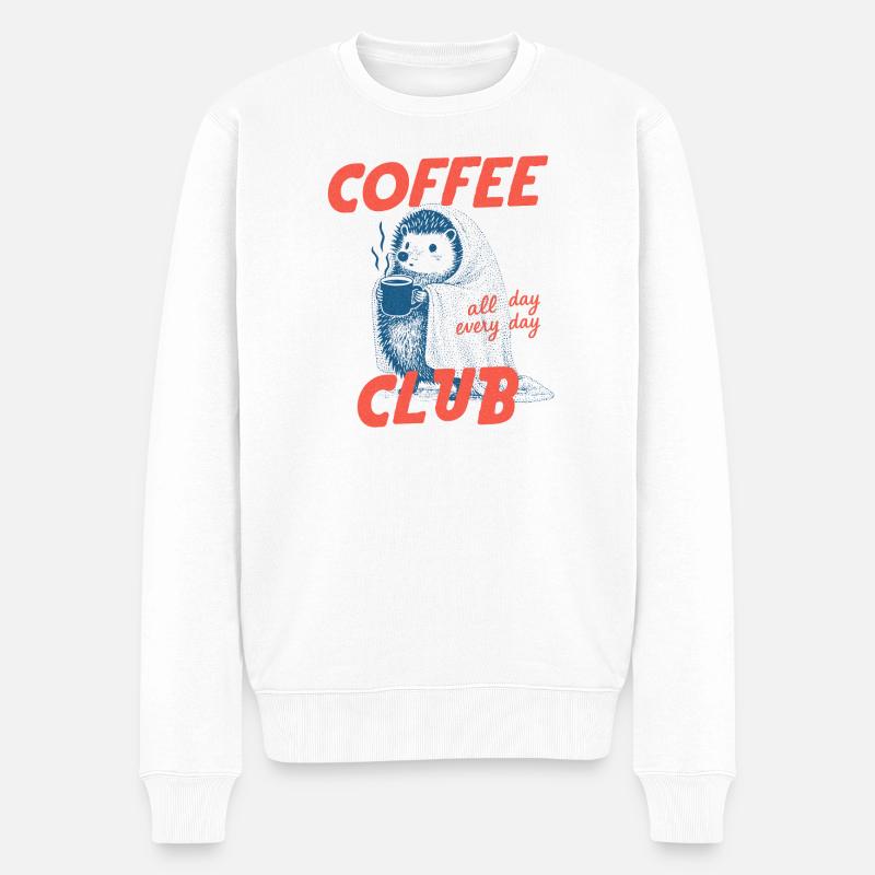 Hérisson du Club de Café - Pull Premium bio Homme - blanc