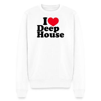I Love Deep House - Männer Premium Bio Pullover - Weiß - Vorne - Thijin (182cm)