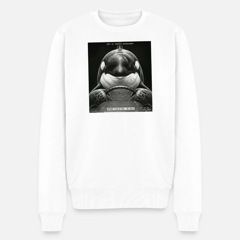 Fish Flashed - Pull Premium bio Homme - blanc