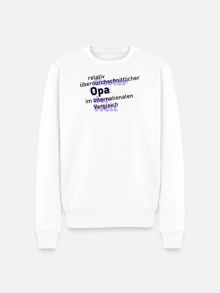 überdurchschnittlicher opa - Männer Premium Bio Pullover - Weiß