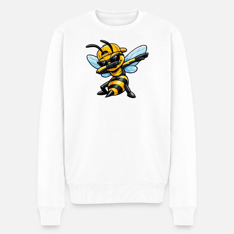 Dabbing Hornet - Männer Premium Bio Pullover - Weiß