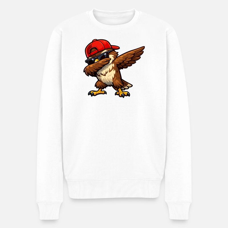 Dabbing Falcon - Männer Premium Bio Pullover - Weiß