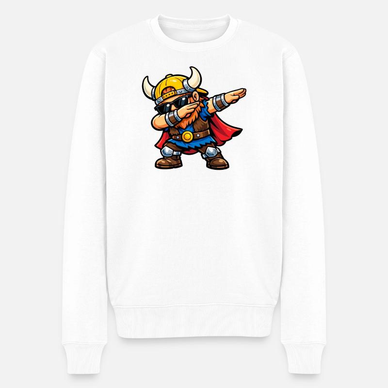Dabbing Viking - Männer Premium Bio Pullover - Weiß