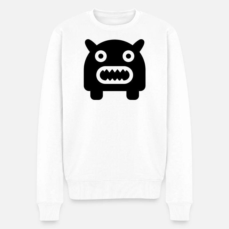 monstre - Pull Premium bio Homme - blanc