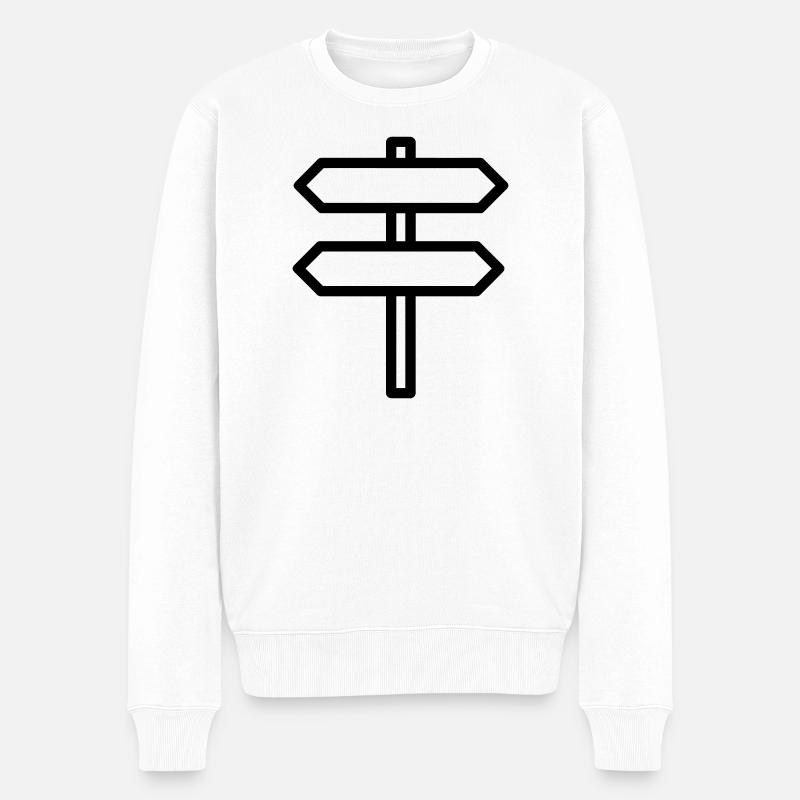 panneau directionnel - Pull Premium bio Homme - blanc