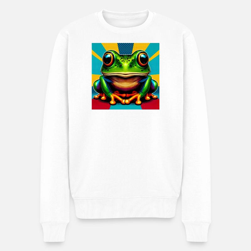 Frosch - Männer Premium Bio Pullover - Weiß