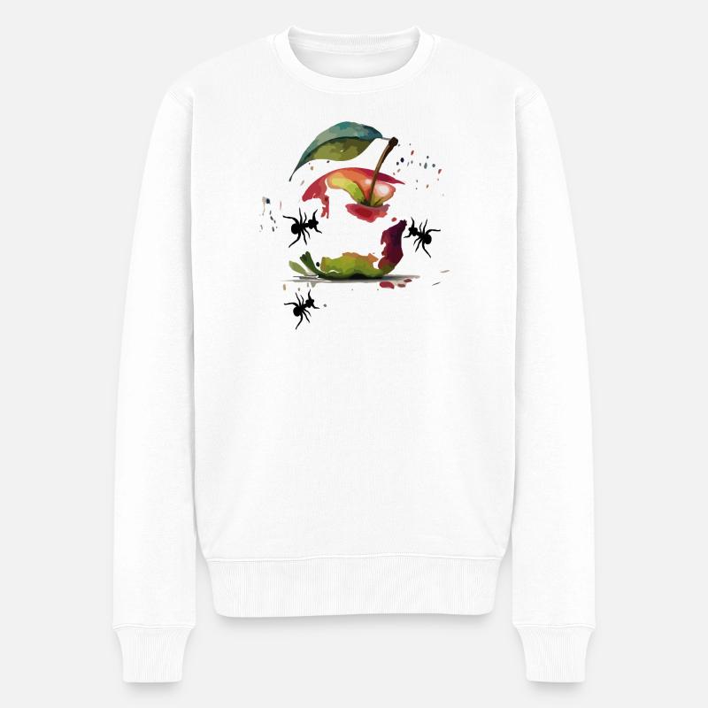  Apfel - Männer Premium Bio Pullover - Weiß