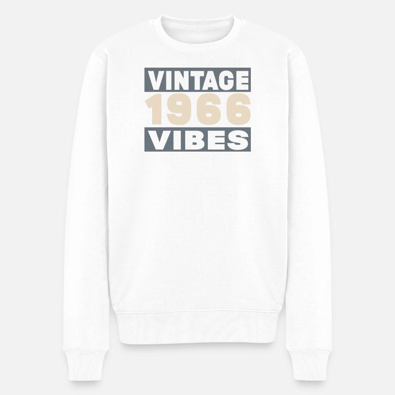 anniversaire 1966 - 60 ans - Pull Premium bio Homme - blanc