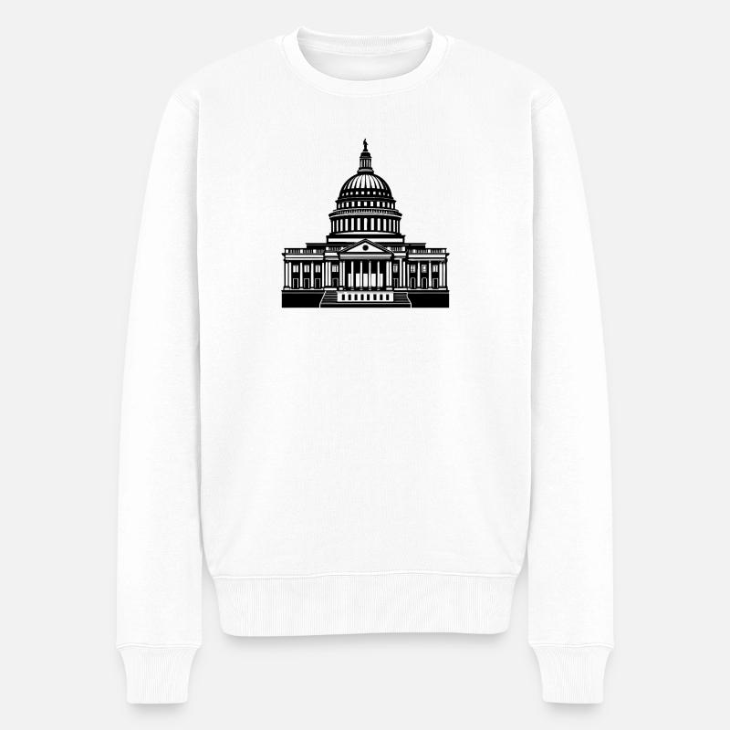 Capitole de Washington D.C. - Pull Premium bio Homme - blanc