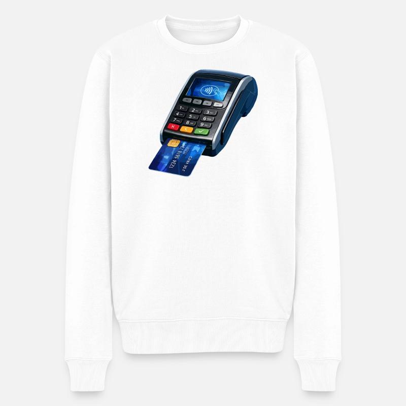 Design kontaktloser Zahlungsterminals - Männer Premium Bio Pullover - Weiß