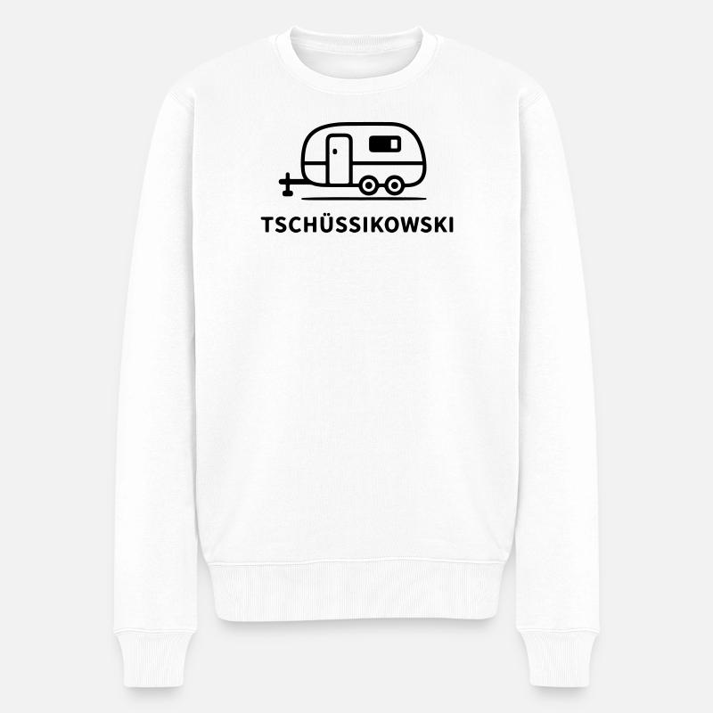 Tschüssikowski Camping Urlaub Wohnwagen Ferien - Männer Premium Bio Pullover - Weiß