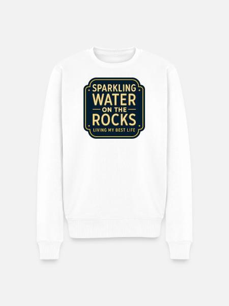 Sparkling water on rocks neon - Men's Premium Organic Jumper - white