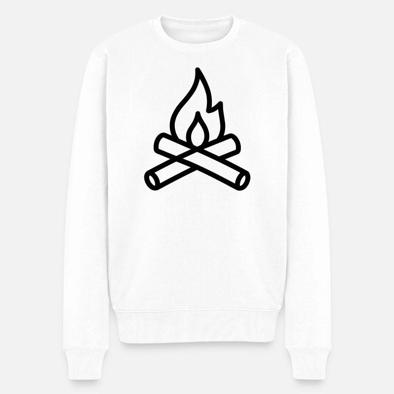 Lagerfeuer - Männer Premium Bio Pullover - Weiß