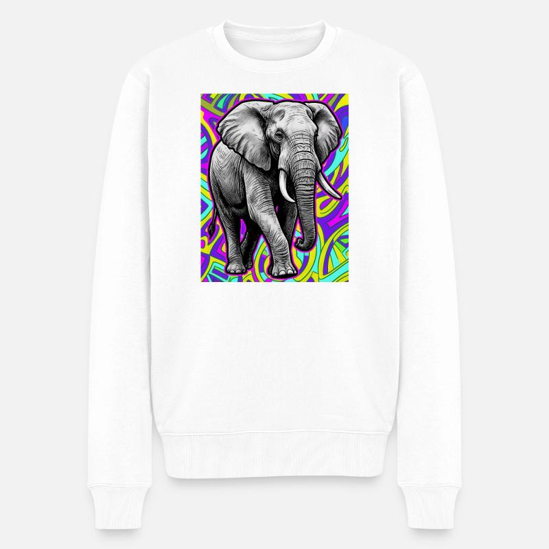 éléphant - Pull Premium bio Homme - blanc