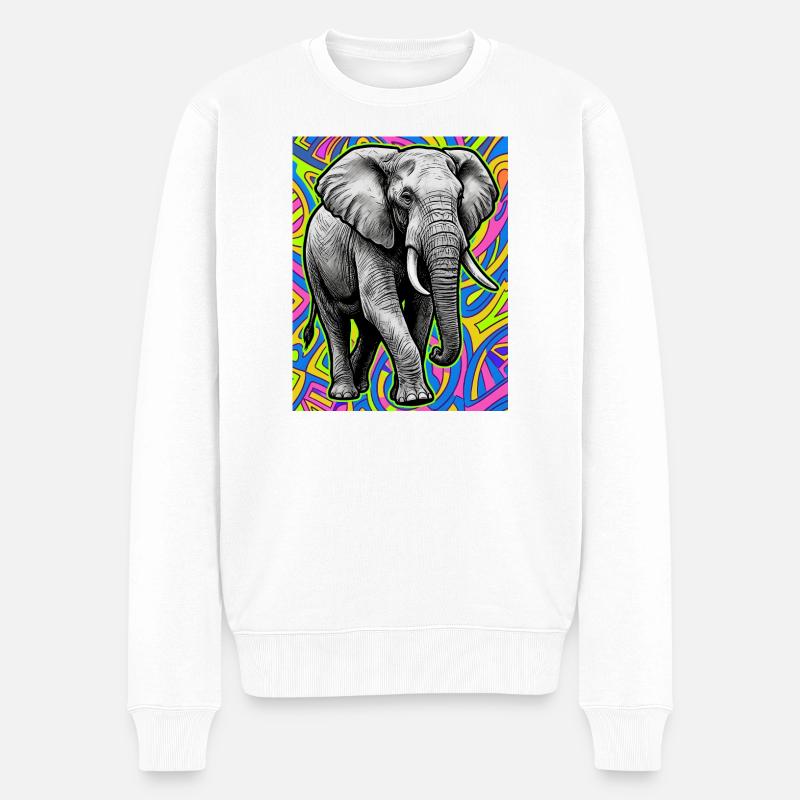 éléphant - Pull Premium bio Homme - blanc