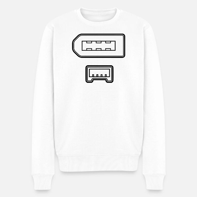 Firewire connector - Männer Premium Bio Pullover - Weiß