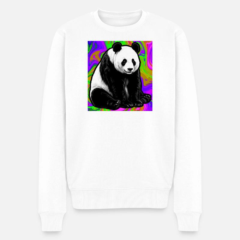 Panda - Männer Premium Bio Pullover - Weiß