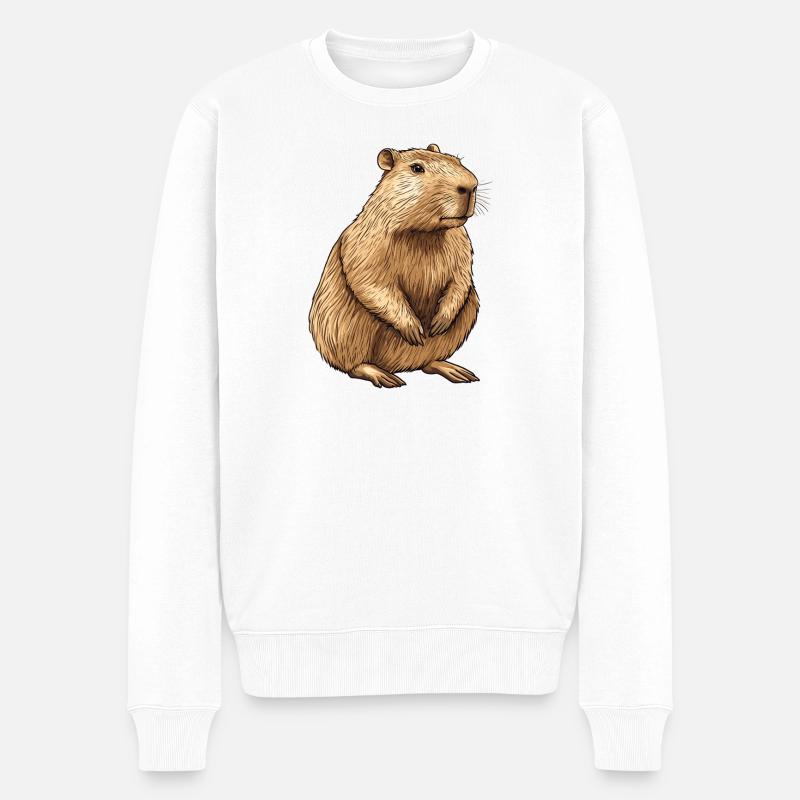 Capybara Portrait - Pull Premium bio Homme - blanc