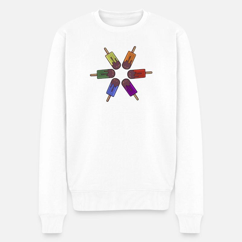 Cercle de glaces arc-en-ciel - Pull Premium bio Homme - blanc