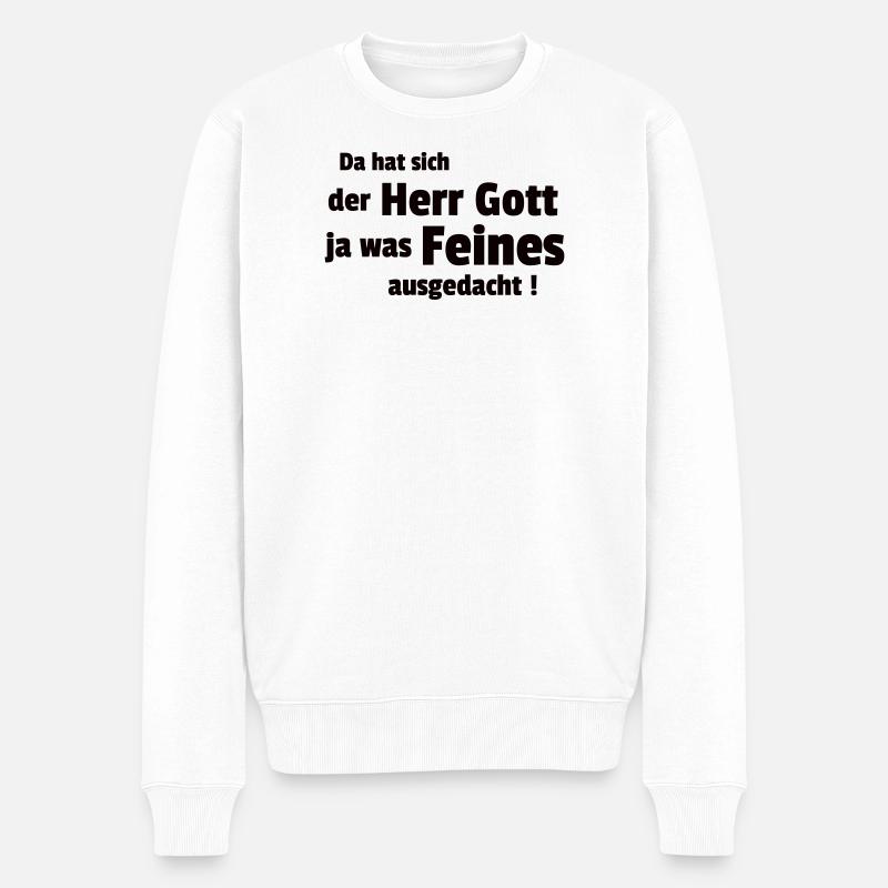 was Feines - Männer Premium Bio Pullover - Weiß