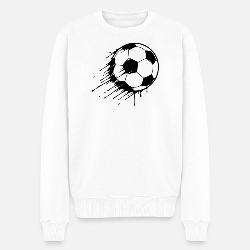 Fußball Action Graffiti - Männer Premium Bio Pullover - Weiß