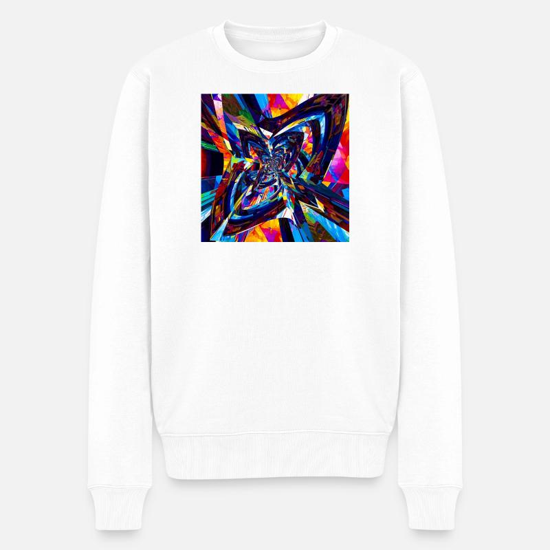 Vortex kaléidoscopique - Pull Premium bio Homme - blanc