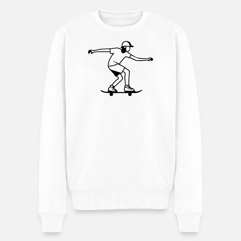 Skateboarder - Männer Premium Bio Pullover - Weiß