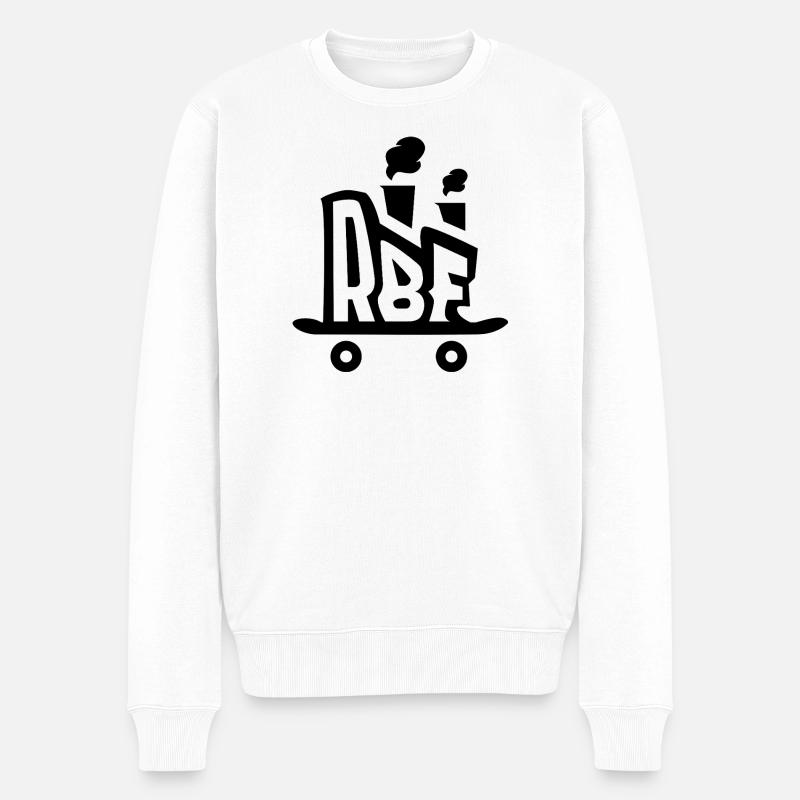 Logo de l’usine Roller Board Noir - Pull Premium bio Homme - blanc