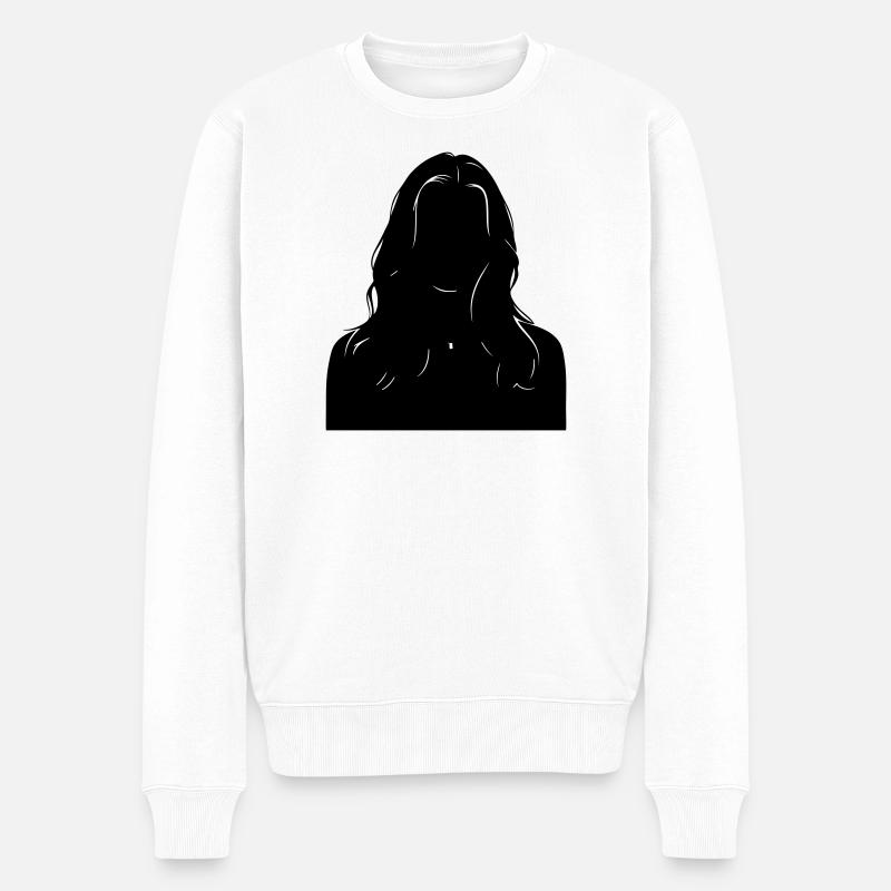 Sillouhette Frau - Männer Premium Bio Pullover - Weiß