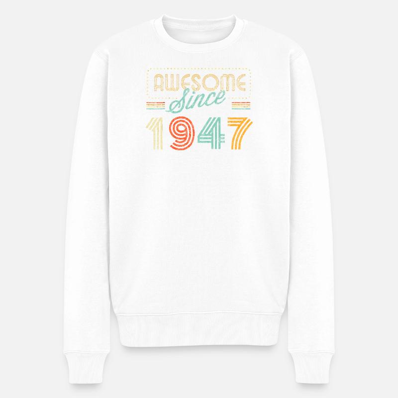 Großartig seit 1947 Retro - Männer Premium Bio Pullover - Weiß