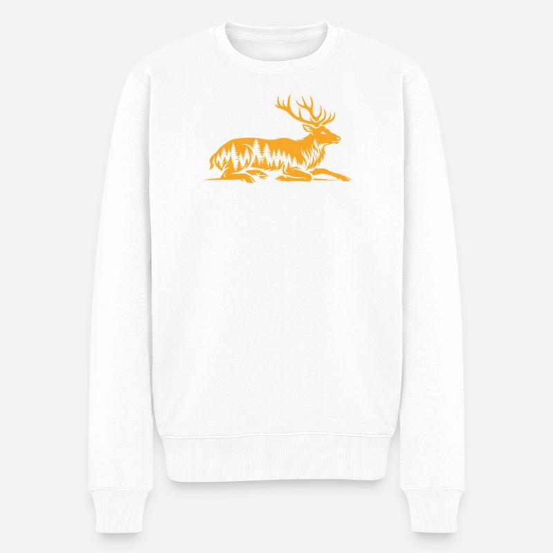 Cerf - Pull Premium bio Homme - blanc