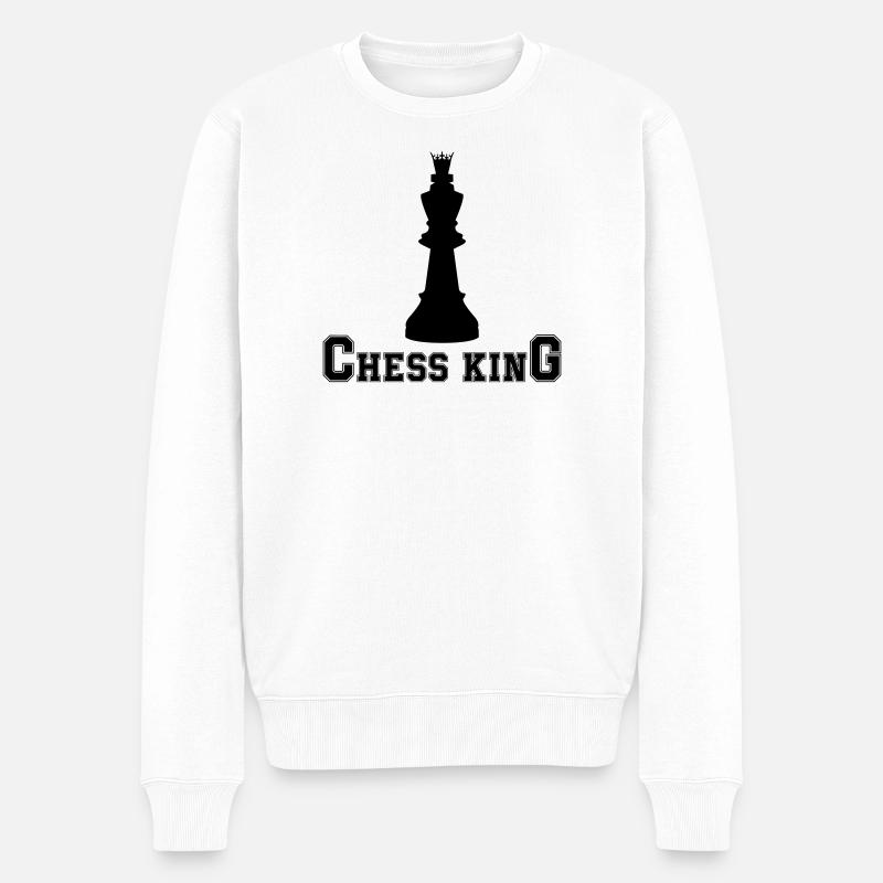 Schach König - Männer Premium Bio Pullover - Weiß