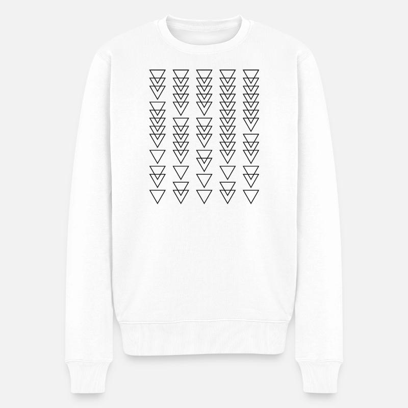 Dreiecks-Musterdesign - Männer Premium Bio Pullover - Weiß