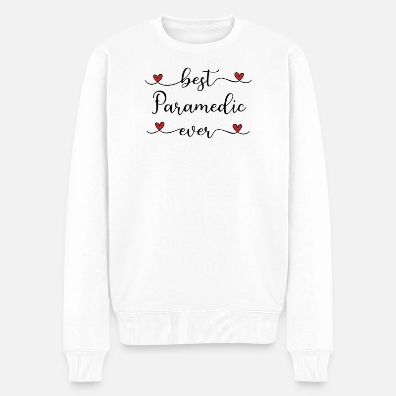 bester Sanitäter der Welt - Männer Premium Bio Pullover - Weiß