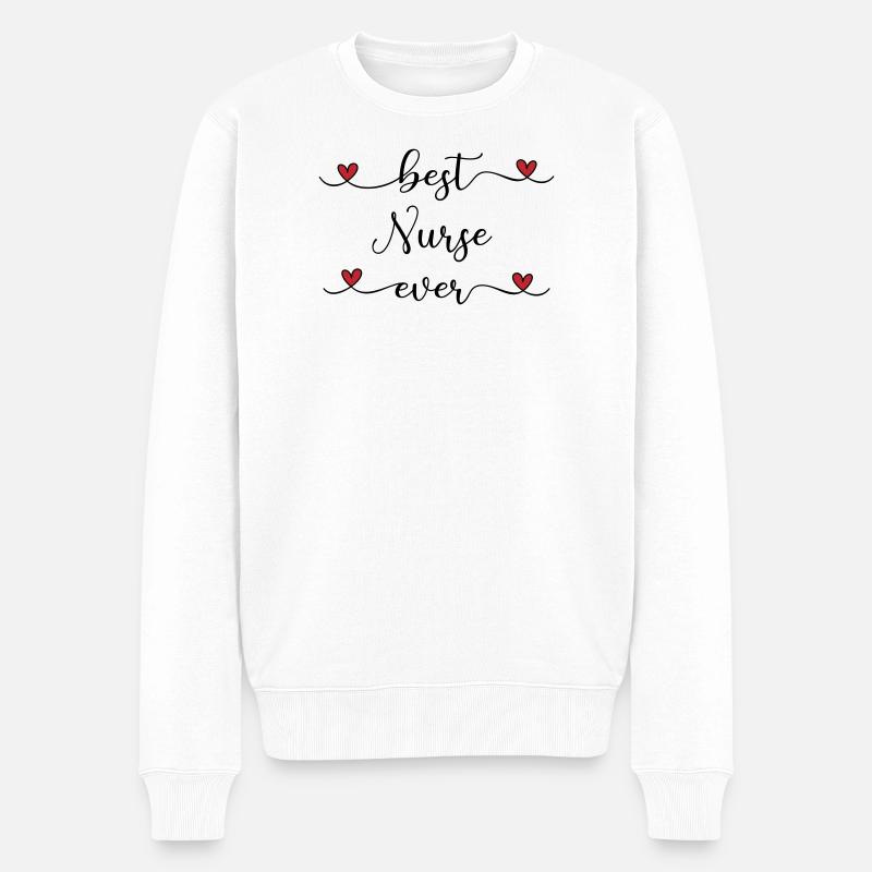 beste Krankenschwester - Männer Premium Bio Pullover - Weiß