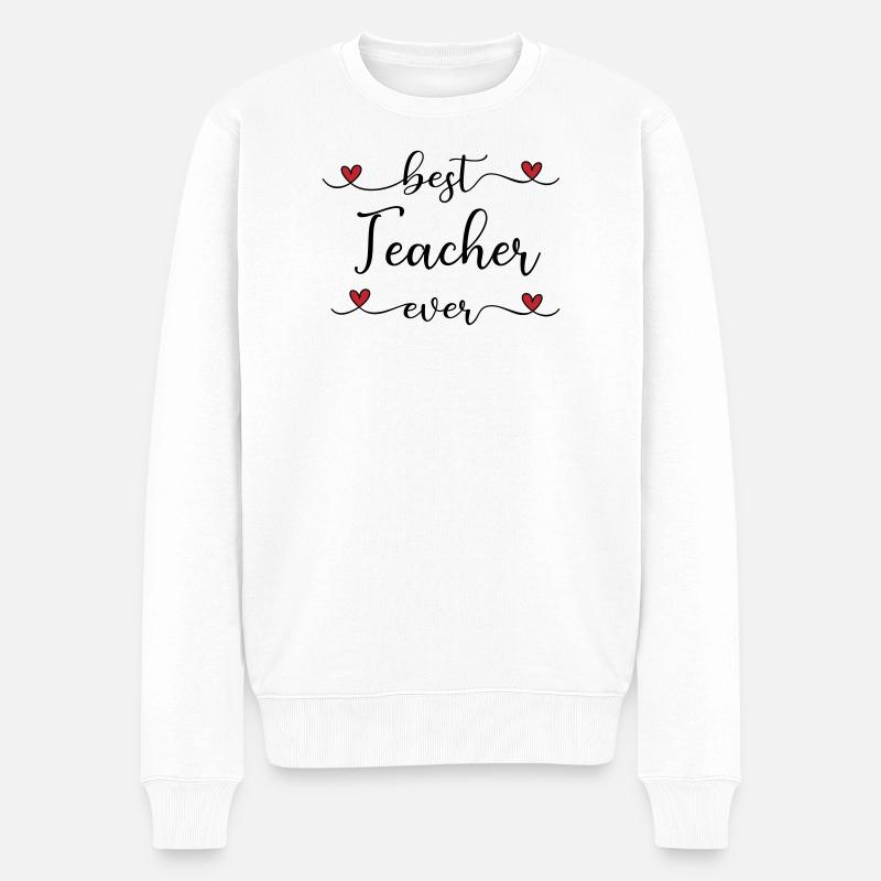 Bester Lehrer - Männer Premium Bio Pullover - Weiß