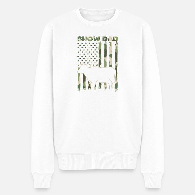 Viehzüchter Vieh - Männer Premium Bio Pullover - Weiß