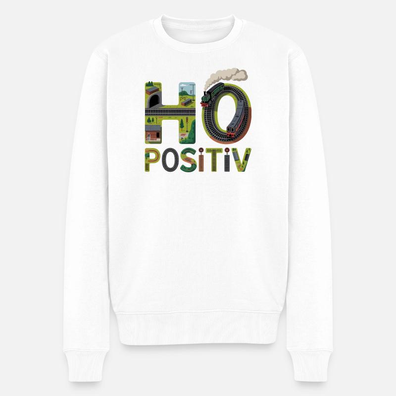 Art de lettres ferroviaires - Pull Premium bio Homme - blanc
