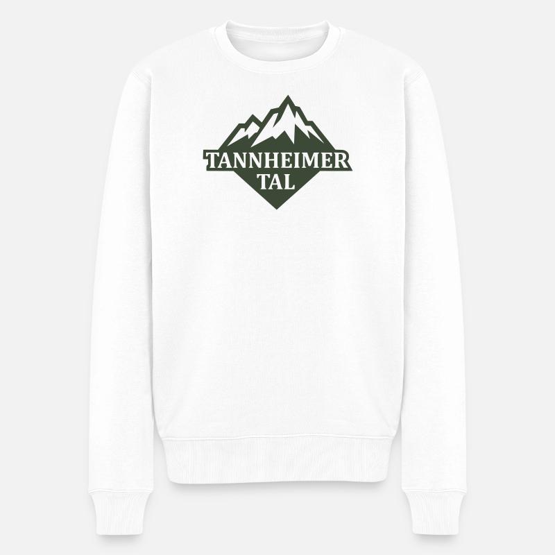 Tannheimer Tal Berglandschaft - Männer Premium Bio Pullover - Weiß