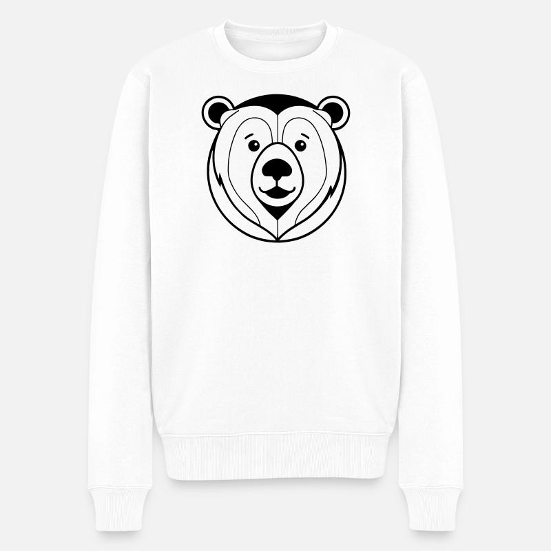 Bär - Männer Premium Bio Pullover - Weiß