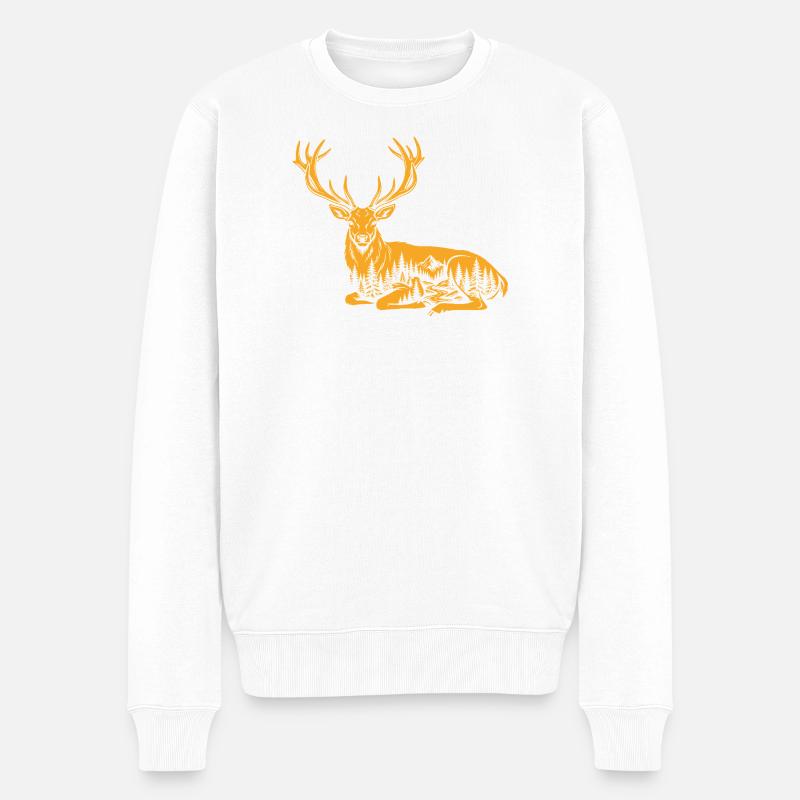 Cerf - Pull Premium bio Homme - blanc