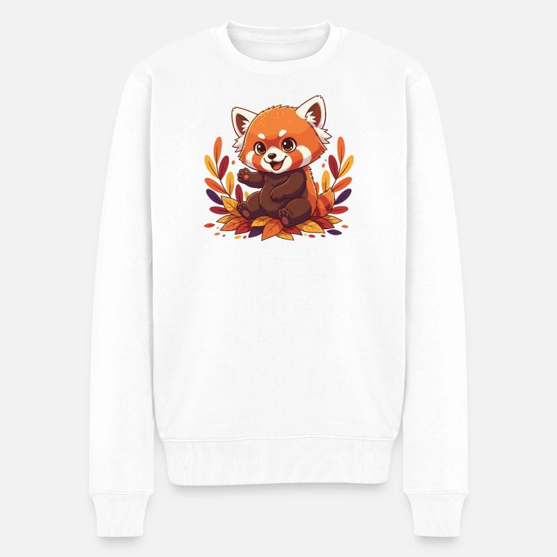 Panda d’automne câlin - Pull Premium bio Homme - blanc